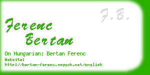 ferenc bertan business card